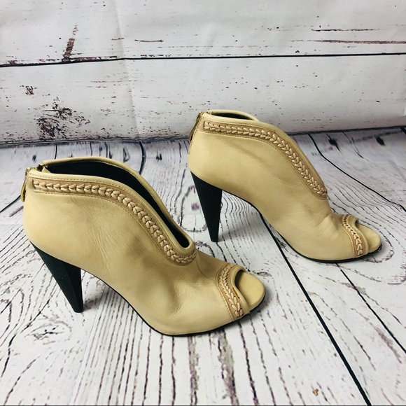 Vince Camuto Leather Peep-Toe Ankle Booties 6 - Picture 2 of 11